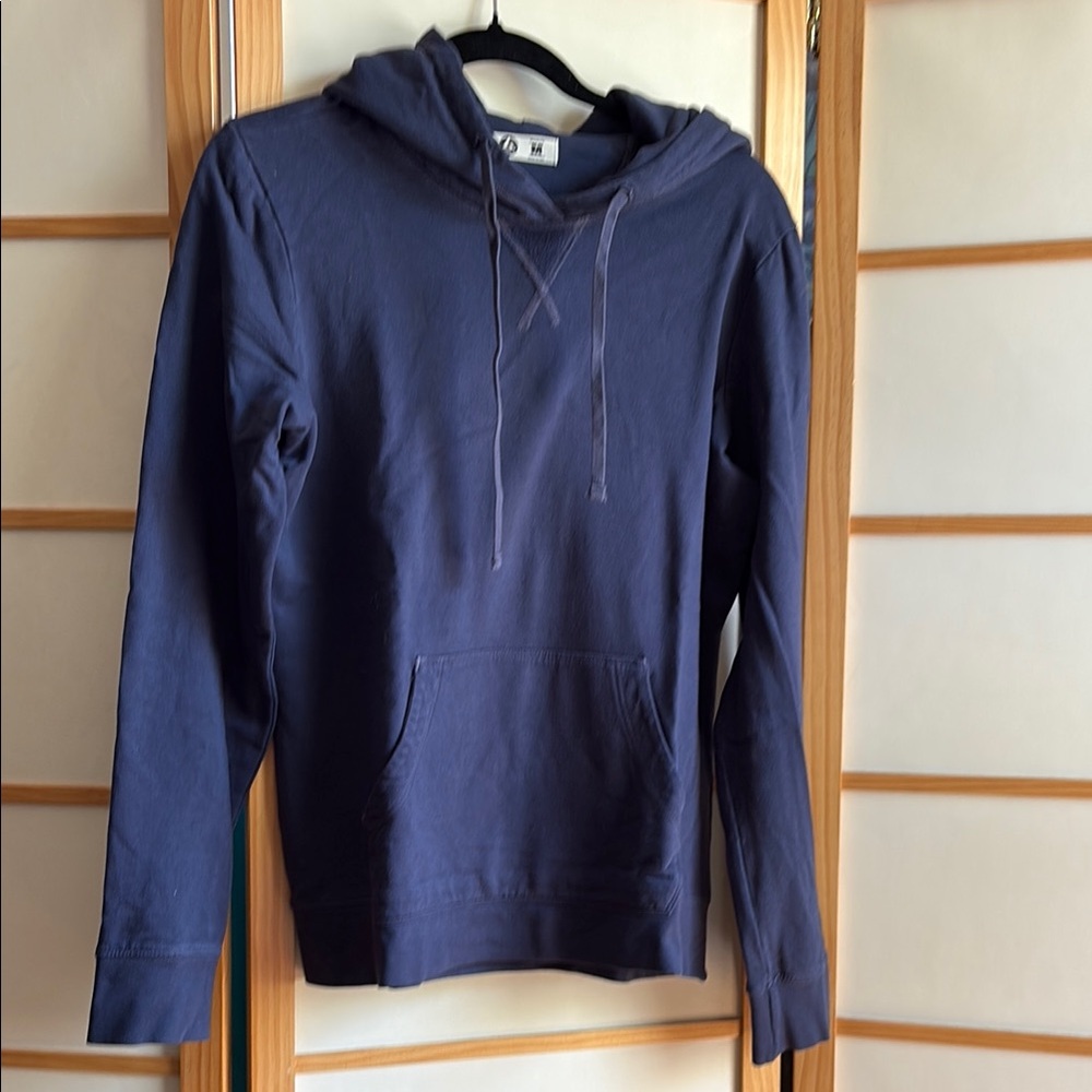 American Giant Blue Hooded Sweater Classic Pullover Medium